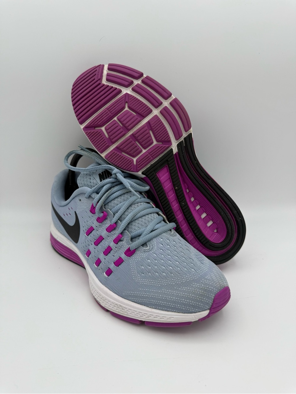 Women's Nike Air Zoom Vomero 11 Blue Grey Hyper Violet Running Shoes Size 8.5